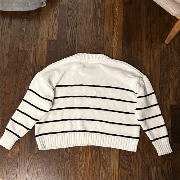 Quince 100% Organic Cotton Striped Crew Sweater - Picture 5 of 5